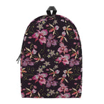 Embroidery Orchid Flower Pattern Print Backpack