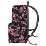 Embroidery Orchid Flower Pattern Print Backpack