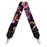 Embroidery Orchid Flower Pattern Print Bag Strap