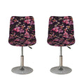 Embroidery Orchid Flower Pattern Print Bar Stool Covers