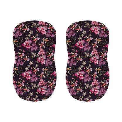 Embroidery Orchid Flower Pattern Print Bar Stool Covers