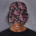 Embroidery Orchid Flower Pattern Print Baseball Cap