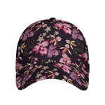 Embroidery Orchid Flower Pattern Print Baseball Cap