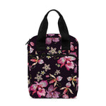 Embroidery Orchid Flower Pattern Print Bible Tote Bag