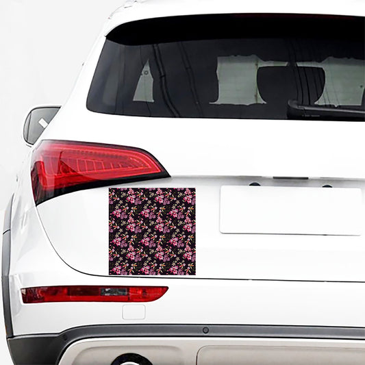 Embroidery Orchid Flower Pattern Print Car Sticker