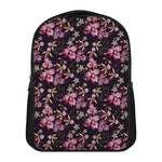 Embroidery Orchid Flower Pattern Print Casual Backpack