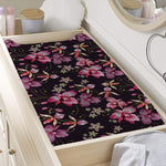Embroidery Orchid Flower Pattern Print Changing Pad Cover