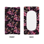 Embroidery Orchid Flower Pattern Print Changing Pad Cover