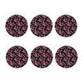 Embroidery Orchid Flower Pattern Print Coaster Set