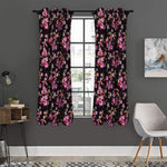 Embroidery Orchid Flower Pattern Print Curtain