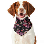 Embroidery Orchid Flower Pattern Print Dog Bandana