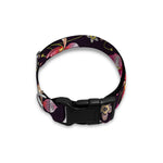Embroidery Orchid Flower Pattern Print Dog Collar