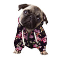 Embroidery Orchid Flower Pattern Print Dog Zip Up Hoodie