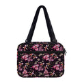 Embroidery Orchid Flower Pattern Print Double Strap Bible Bag