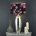 Embroidery Orchid Flower Pattern Print Drum Lamp Shade