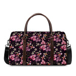 Embroidery Orchid Flower Pattern Print Duffle Bag