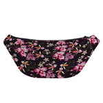 Embroidery Orchid Flower Pattern Print Fanny Pack