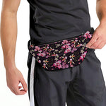 Embroidery Orchid Flower Pattern Print Fanny Pack