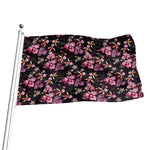 Embroidery Orchid Flower Pattern Print Flag