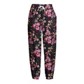 Embroidery Orchid Flower Pattern Print Fleece Lined Knit Pants