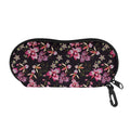 Embroidery Orchid Flower Pattern Print Glasses Case