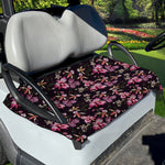 Embroidery Orchid Flower Pattern Print Golf Cart Seat Cover