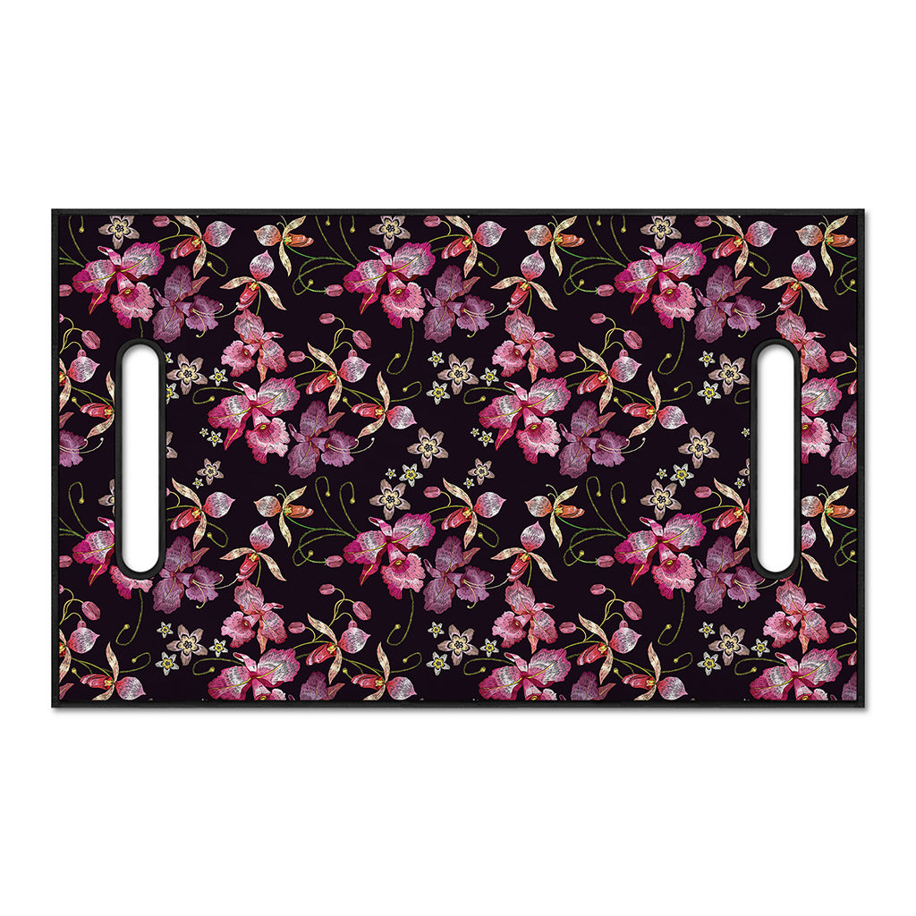 Embroidery Orchid Flower Pattern Print Golf Cart Seat Cover