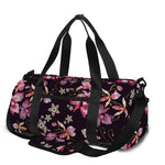 Embroidery Orchid Flower Pattern Print Gym Bag