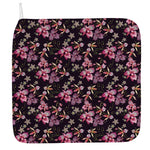 Embroidery Orchid Flower Pattern Print Hand Towel