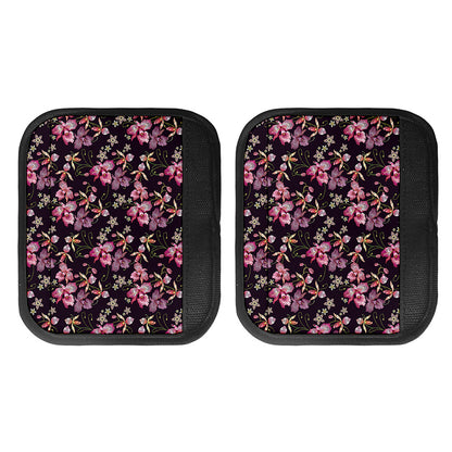 Embroidery Orchid Flower Pattern Print Handle Covers