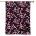 Embroidery Orchid Flower Pattern Print House Flag