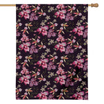 Embroidery Orchid Flower Pattern Print House Flag