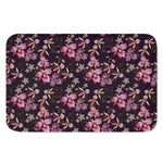 Embroidery Orchid Flower Pattern Print Indoor Door Mat