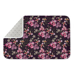 Embroidery Orchid Flower Pattern Print Indoor Door Mat