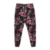 Embroidery Orchid Flower Pattern Print Jogger Pants