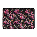 Embroidery Orchid Flower Pattern Print Kitchen Mat