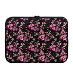 Embroidery Orchid Flower Pattern Print Laptop Sleeve
