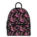 Embroidery Orchid Flower Pattern Print Leather Backpack