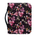 Embroidery Orchid Flower Pattern Print Leather Bible Cover