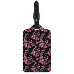 Embroidery Orchid Flower Pattern Print Luggage Tag