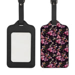 Embroidery Orchid Flower Pattern Print Luggage Tag