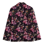 Embroidery Orchid Flower Pattern Print Men's Blazer