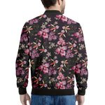 Embroidery Orchid Flower Pattern Print Men's Bomber Jacket
