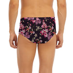 Embroidery Orchid Flower Pattern Print Men's Briefs