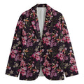 Embroidery Orchid Flower Pattern Print Men's Cotton Blazer