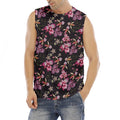 Embroidery Orchid Flower Pattern Print Men's Fitness Tank Top