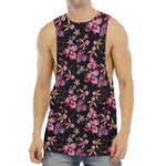 Embroidery Orchid Flower Pattern Print Men's Muscle Tank Top