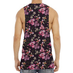 Embroidery Orchid Flower Pattern Print Men's Muscle Tank Top