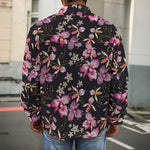 Embroidery Orchid Flower Pattern Print Men's Shirt Jacket