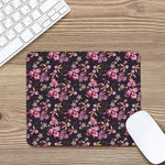 Embroidery Orchid Flower Pattern Print Mouse Pad